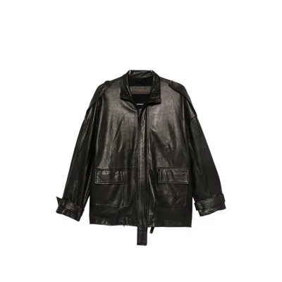 Giorgio Brato Long-sleeve Leather Jacket In Black