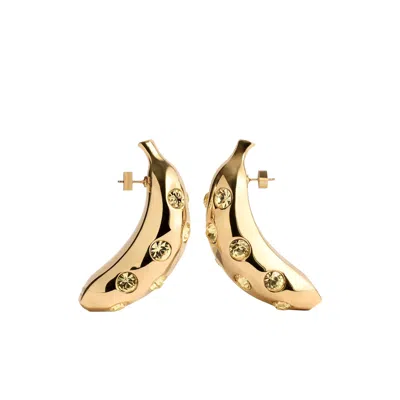 Jacquemus The Bananes Earrings In Gold/yellow