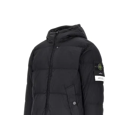Stone Island Garment Dyed Crinkle Reps Ny Down Jacket In Black