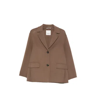 S Max Mara Max Mara S Brown Doublewool Singlebreasted Jacket In Brown