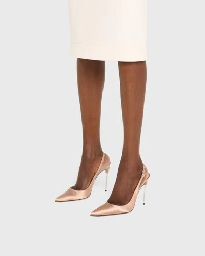 Dolce & Gabbana Satin Metallic-stiletto Slingback Pumps In Pink