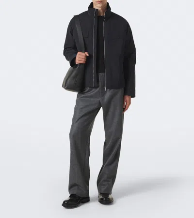 Jil Sander Polyester Jacket Flap Pockets High Collar In Black