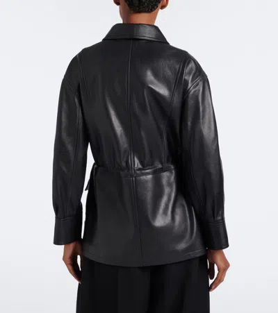 Arma Black Maeve Leather Drawstring Jacket In Black