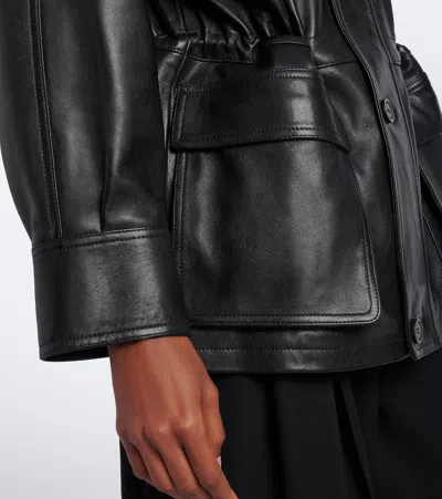 Arma Black Maeve Leather Drawstring Jacket In Black