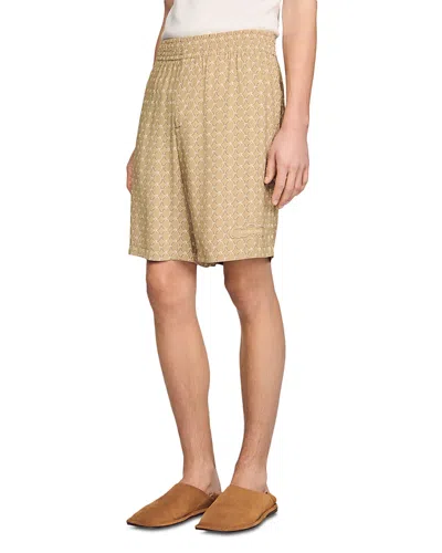 Sandro Geometric-pattern Short In Brown