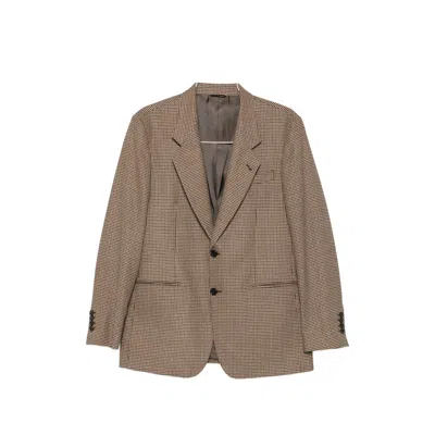 Reveres 1949 Houndstooth-pattern Blazer In Brown