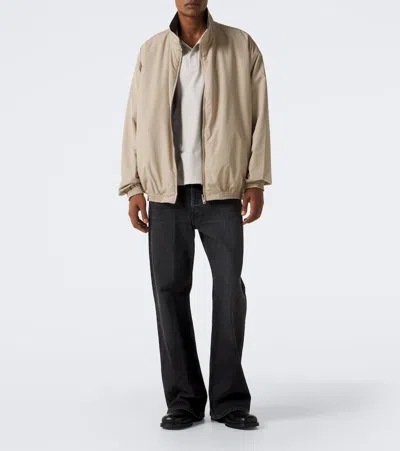 Acne Studios Reversible Technical Blouson Jacket In Beige