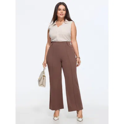Bloomchic Pull-on Flared Pockets Pants In Dustypink