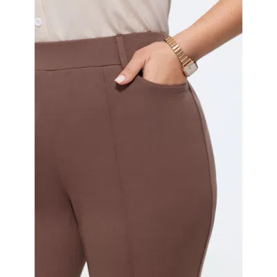 Bloomchic Pull-on Flared Pockets Pants In Dustypink