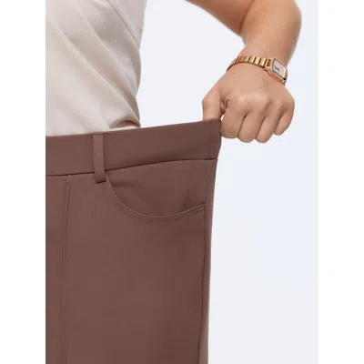 Bloomchic Pull-on Flared Pockets Pants In Dustypink