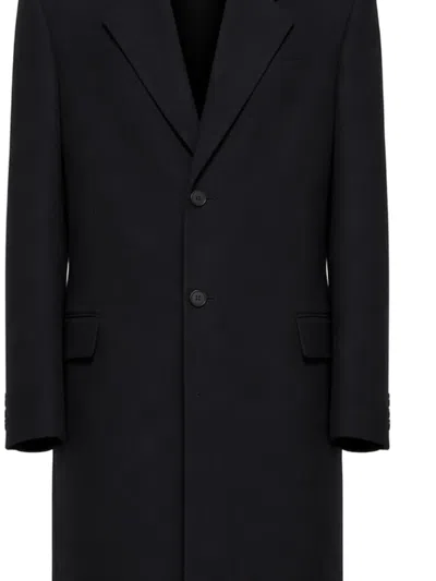 The Row Buttoned Coat In Black