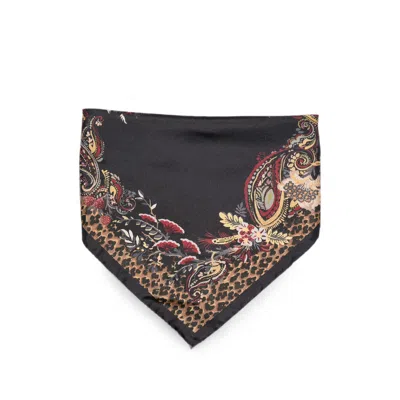 Etro Paisley Patterned Silk Scarf In Black
