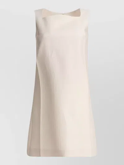 Sandbeige A Line Sleeveless Dress Square Neckline In Neutral