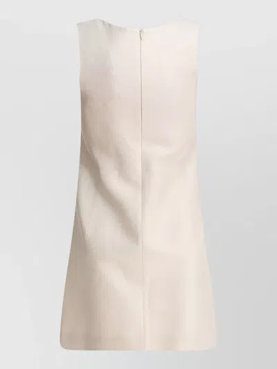 Sandbeige A Line Sleeveless Dress Square Neckline In Neutral