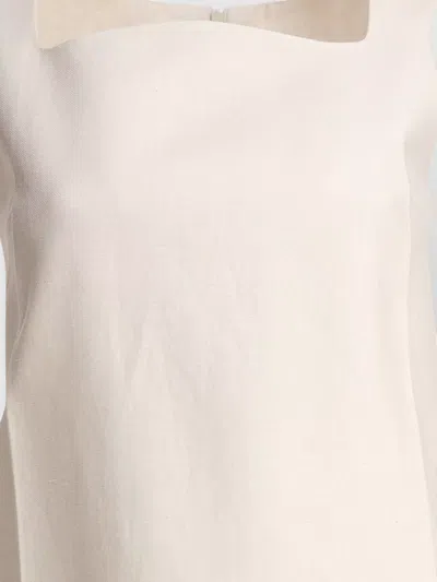 Sandbeige A Line Sleeveless Dress Square Neckline In Neutral