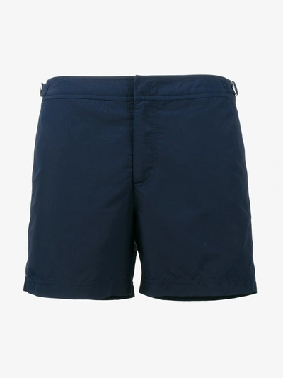 Shop Orlebar Brown Navy Blue Setter Swim Shorts