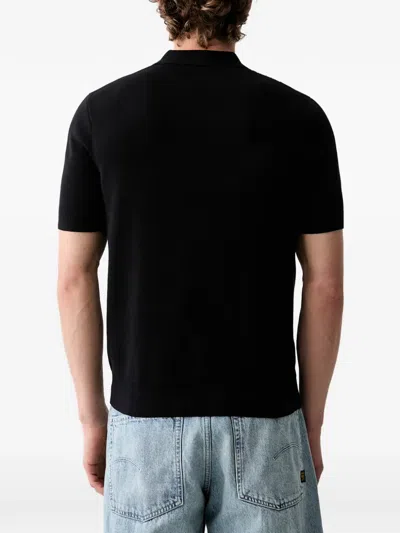 Fred Perry Textured-panel Zip-up Sweater In Black