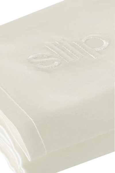 Shop Slip Embroidered Silk Queen Pillowcase In White