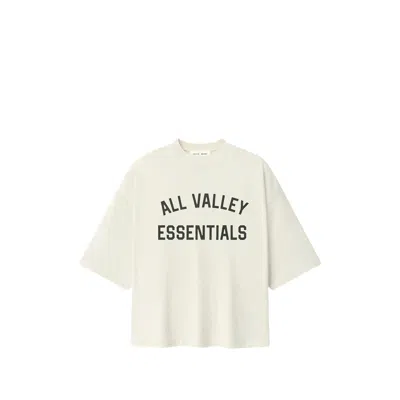 Essentials Merch Tee Logo-print Drop-shoulder T-shirt In White
