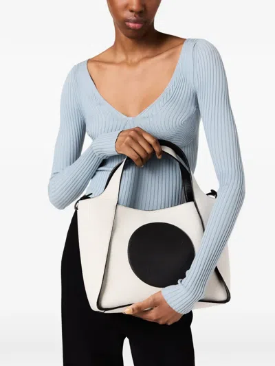 Stella Mccartney 로고 캔버스 토트 백 In 그레이
