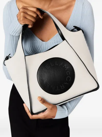 Stella Mccartney 로고 캔버스 토트 백 In 그레이