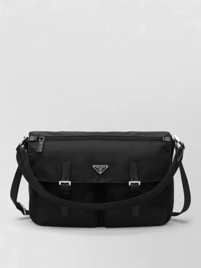 Prada Shoulder Bag Adjustable Strap Small Silhouette In Black