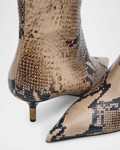 Khaite Bella Snake-effect Leather Ankle Boots In Multi