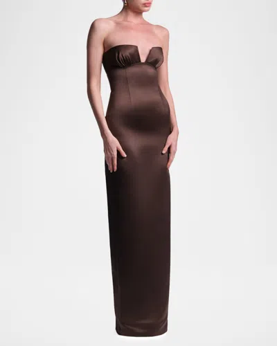 Bcbg Mariane Strapless Satin Column Gown