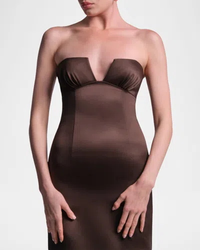 Bcbg Mariane Strapless Satin Column Gown