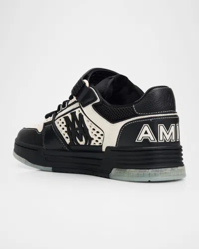 Amiri Perforated Leather Sneaker With Hook-and-loop Closure In Animal Print