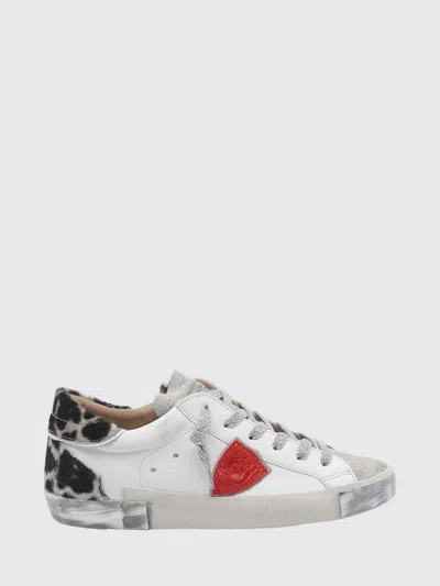 Philippe Model Prsx Leopard-print Sneakers In White