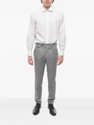 Cruna Houndstooth-pattern Trousers In Gray