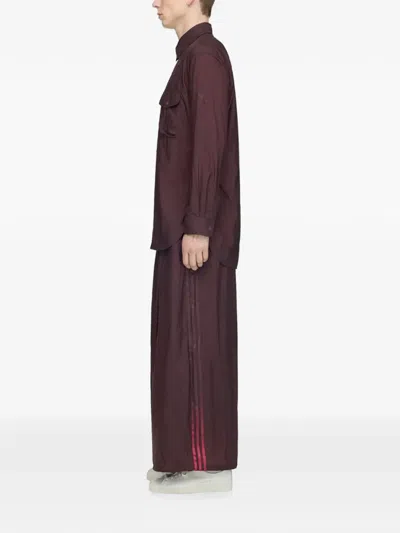Y-3 Gradient 3-stripes Nylon Overshirt In Burgundy