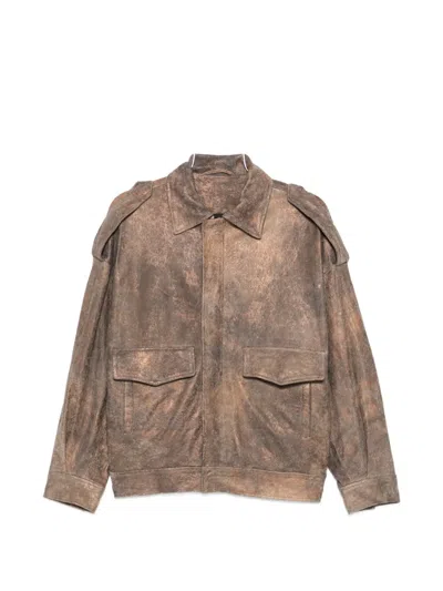 DISTRESSED-EFFECT EPAULETTE JACKET