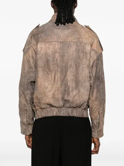 DISTRESSED-EFFECT EPAULETTE JACKET
