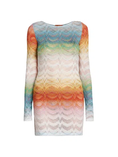 Missoni Shaded Viscose Lame Mini Dress Multicolor