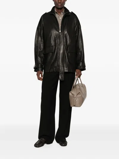 LEATHER EPAULETTE JACKET