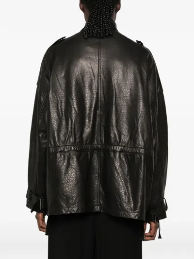 LEATHER EPAULETTE JACKET