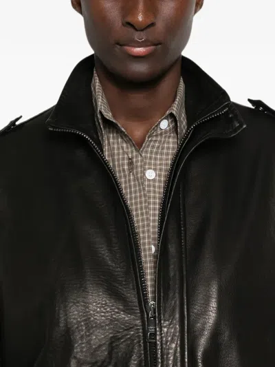 LEATHER EPAULETTE JACKET