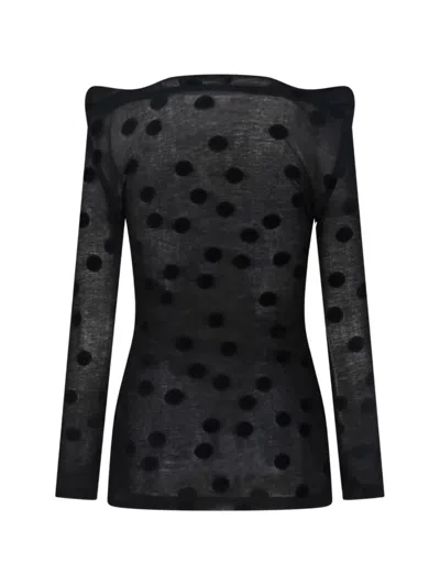 Junya Watanabe 폴카 도트 티셔츠 In Black