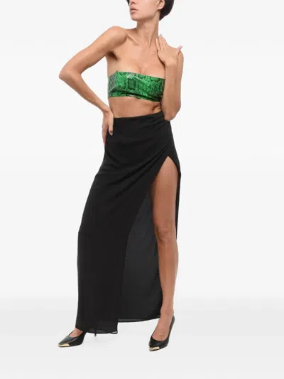 Dsquared2 Python-effect Leather Top In Green