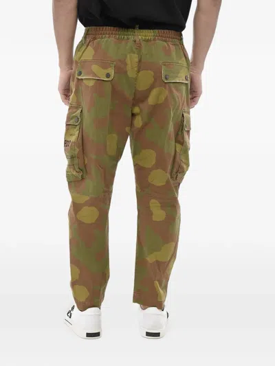 Dsquared2 Camouflage-pattern Logo-print Cargo Pants In Brown