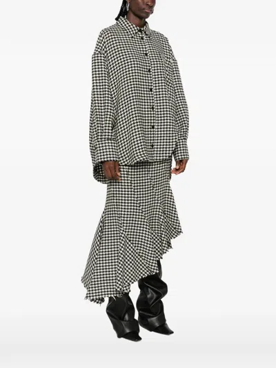 Attico Houndstooth-pattern Oversized Jacket In Multi