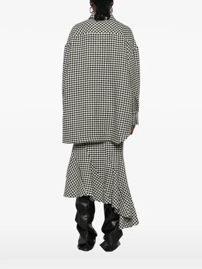 Attico Houndstooth-pattern Oversized Jacket In Multi