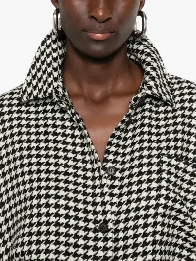Attico Houndstooth-pattern Oversized Jacket In Multi