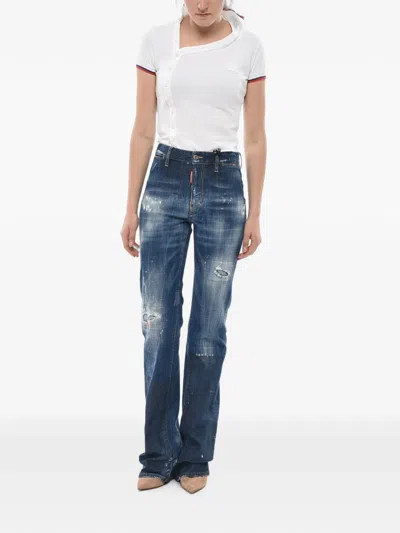Dsquared2 Dalma Angel Distressed-effect Jeans In Blue
