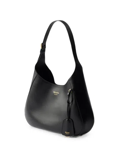 Prada Boogie Medium Leather Bag In Black