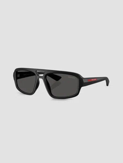 Prada Classic Doublebridge Squareframe Sunglasses In Black
