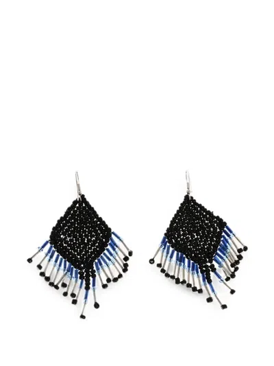Dsquared2 Beaded Drop Earrings In Black
