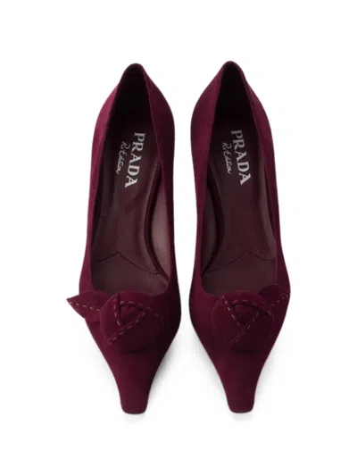 Prada Suede Pumps In Black